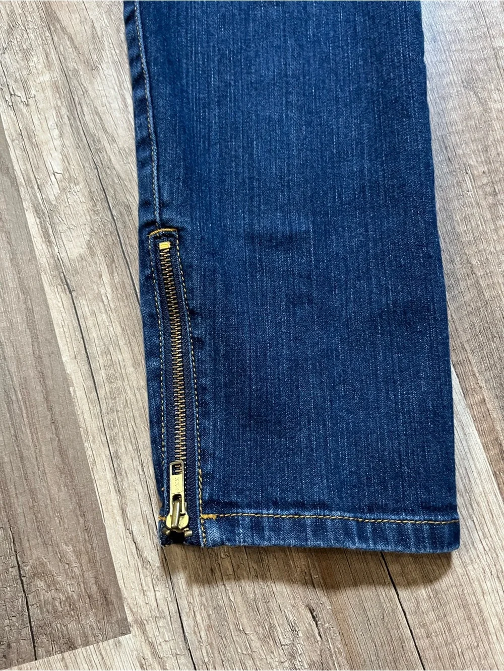 Michael Kors Petite Dark Wash Jeans with Ankle Zips, Size 2P